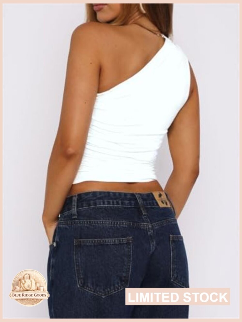One Shoulder Crop Tank Top Slim Fit Y2K Going Out Cute Top Sleeveless - Picture 4 of 5